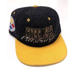 Pittsburgh Steelers #1 Apparel Wool Snapback Hat Vintage 90s NFL Football‎